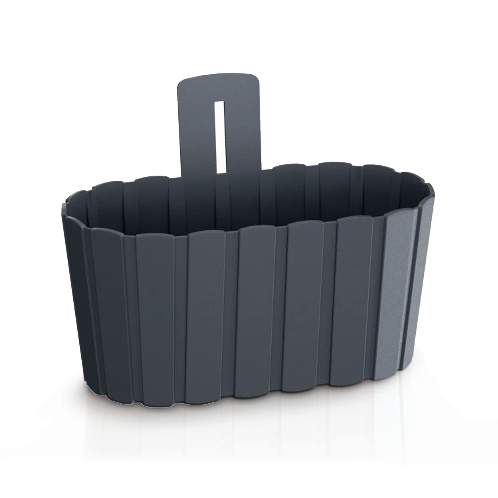 Prosperplast Charcoal Boardee Wall 2.2 L Wall Pot, Dimensions (Mm) 194 X 150 X 202, Colour: Anthracite