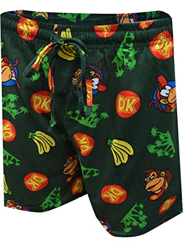 MJC Mens Nintendo Donkey Kong Black Cotton Lounge Shorts