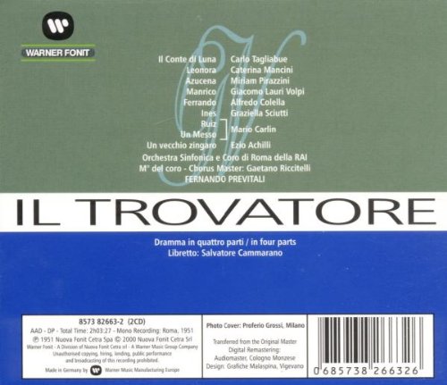 Verdi: Der Troubador (Il Trovatore) (Aufnahme 1951)