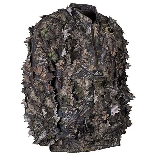 MOSSY OAK Mens Camouflage Hunting Half Zip Jacket Without Hood - Leafy 3D2