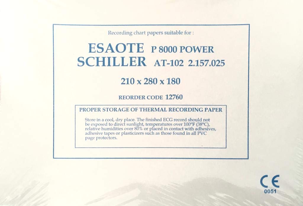 Pack of 5 - Thermal paper for ECG – 210 * 280 * 180 ESAOTE P8000Power/SCHILLER AT-102
