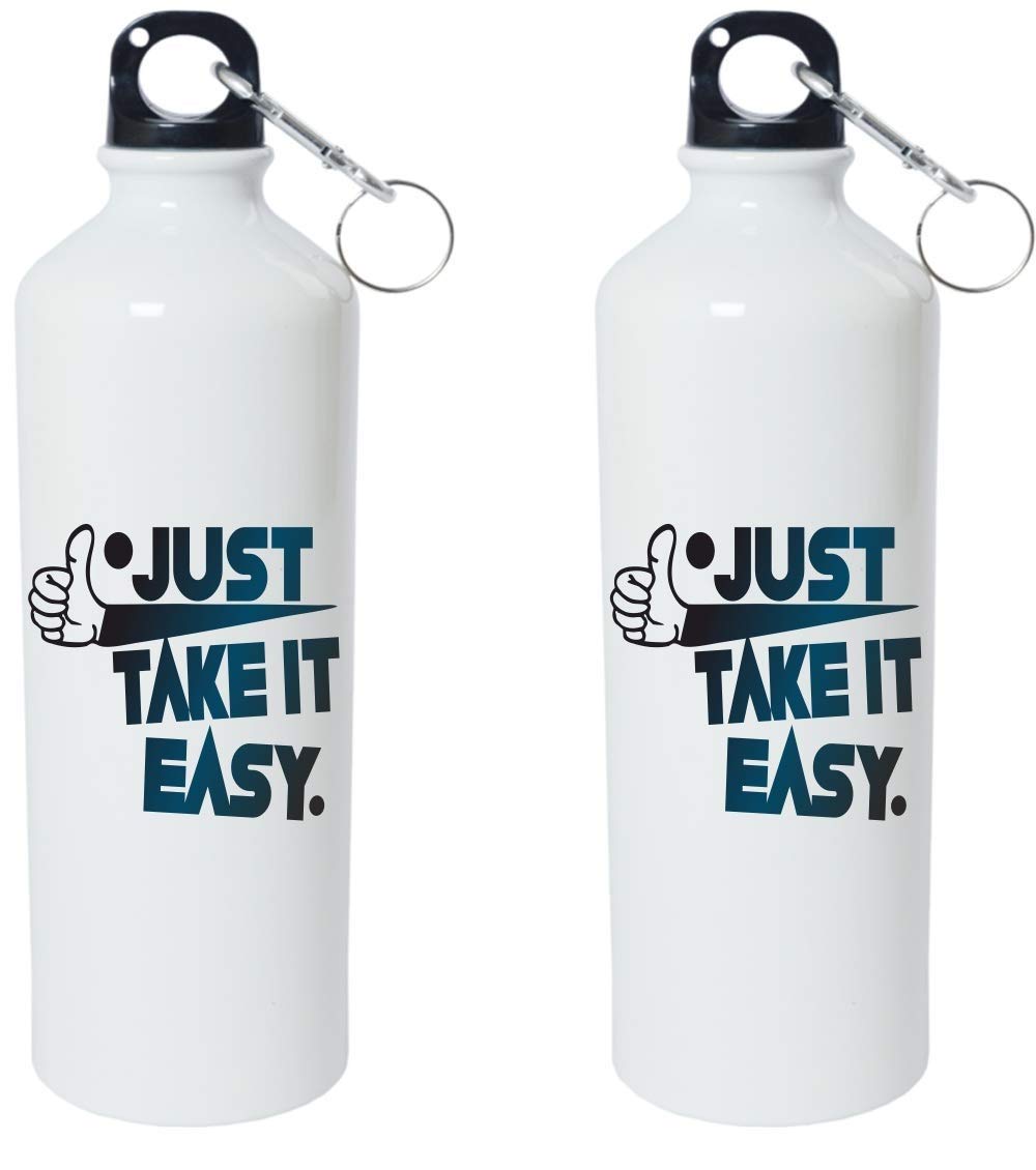 Crazy Sutra Classic Printed Water Bottle/Sipper White - 600Ml [Sipper-JustTakeItEasy2]-image-49