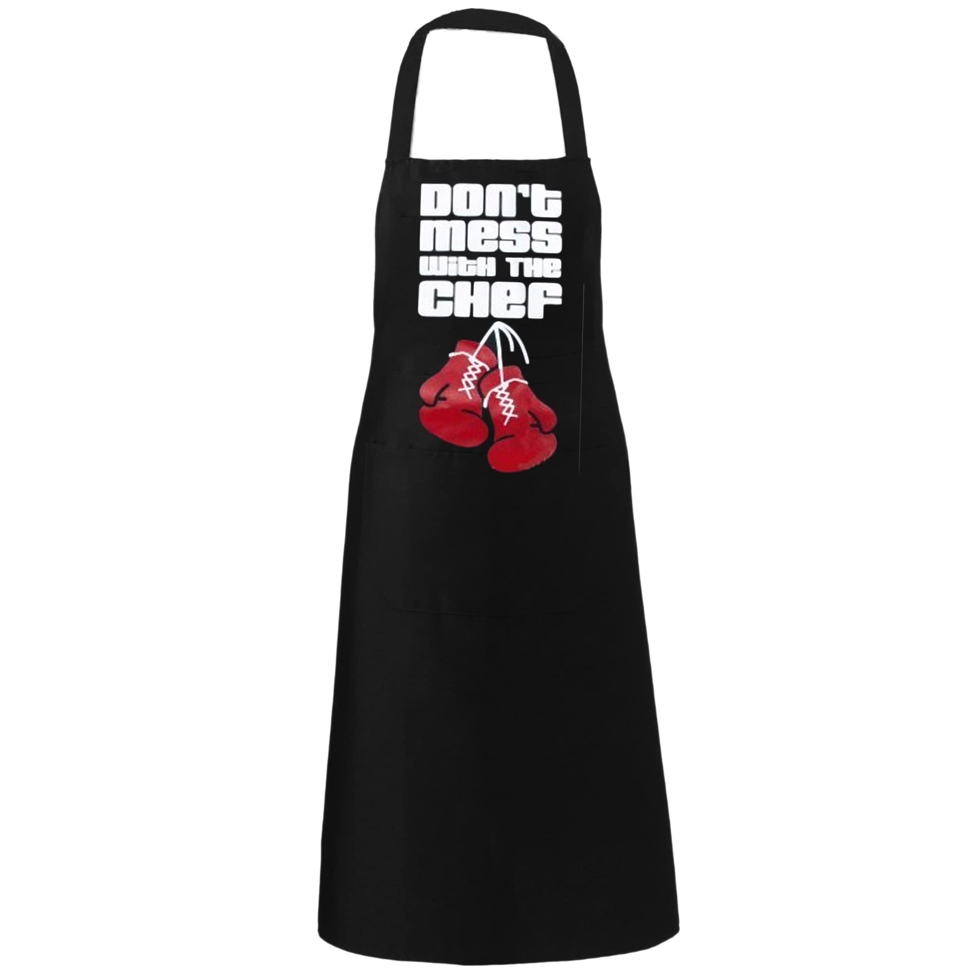MyShoeStore Unisex Adult Novelty Apron Mens Ladies Womens Chefs Butcher Kitchen Catering Everyday Use Aprons with Pocket Ideal Fantastic Gift(Don't Mess With The Chef Black)