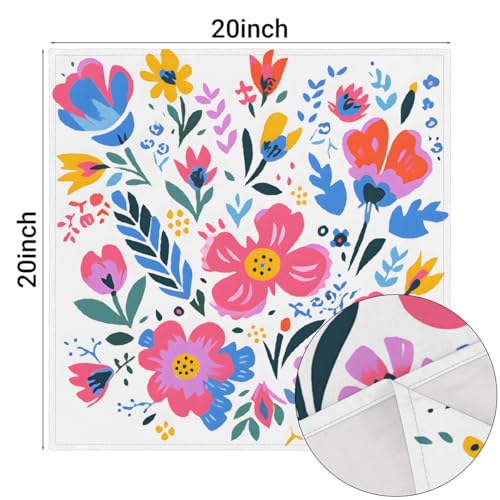 Servilletas de Tela con Motivos Florares, Set de 6 miniatura 2