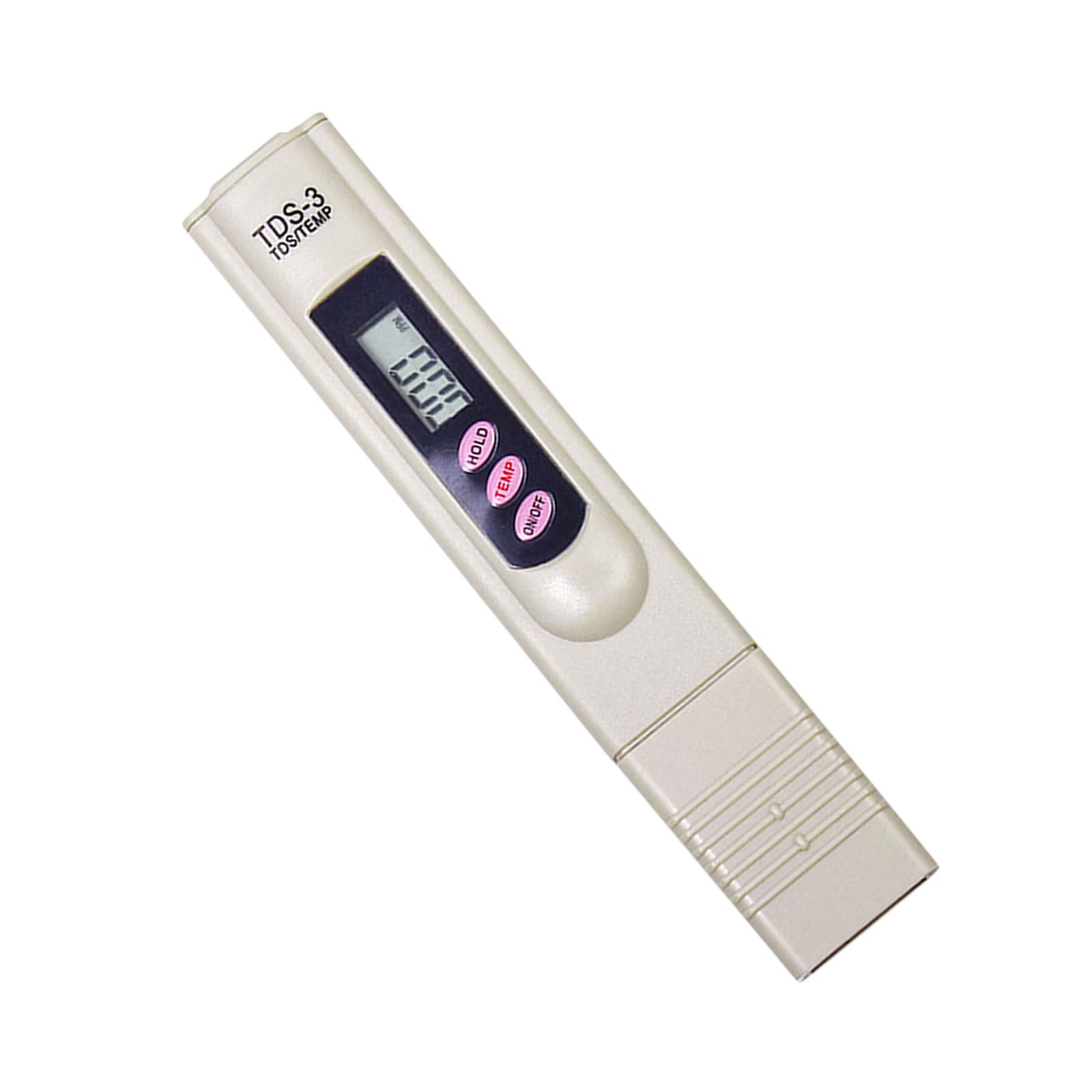 Carotoe Grey Portable Water Meter Pen With Dissolved Solids Reading, Lcd Display And Temperature Check For Tap And Filter Use Ppm Checker Dissolved Solids Meter Tap Filter Aquarium Pool Drinking Home Hold