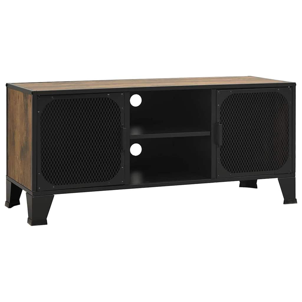 Mobile TV rustico marrone 105 x 36 x 47 cm in metallo MDF