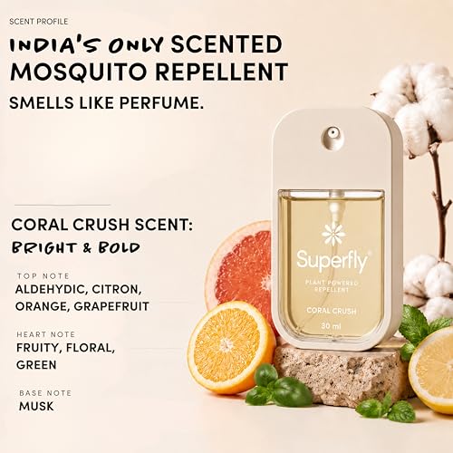 Image of SUPERFLY Plant-Powered DEET-Free Mosquito Repellent for Adults Kids & Family - Non-Toxic Insect Repellent Spray, Skin-Safe Formula - Coral Crush