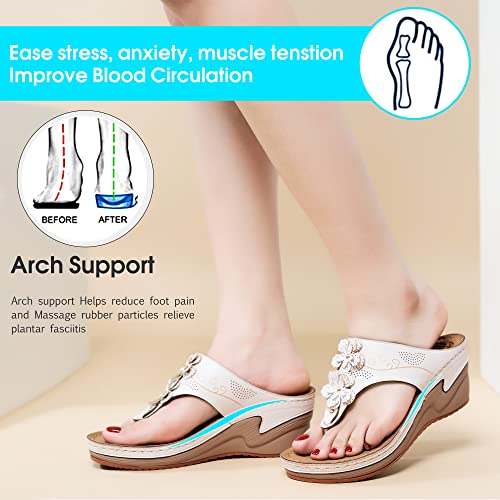 HARENCE Wedge Sandals for Women Dressy: Comfortable Cushion Footbed Walking Platform Shoes Summer Casual Womens Flip Flops3