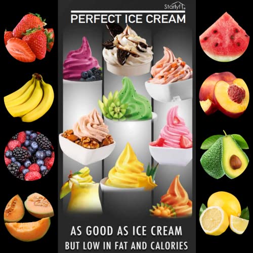 Starlyf Eismaschine Perfect Ice Cream, 100% natürliche Eiscreme, natürliche Eisdesserts, Joghurt und Sorbet, Eisdessertmaschine, Joghurtbereiter, glutenfrei – Bild 6