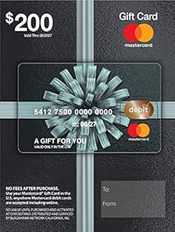 $200 Mastercard Gift Card (plus $6.95 Purchase Fee)