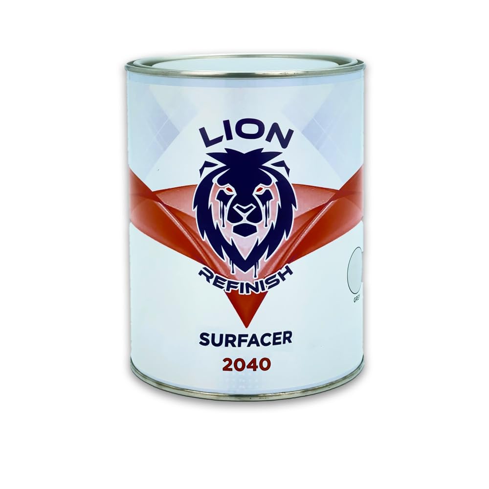 Fondo Acrilico Riempitivo Carrozzeria 1L Surfacer HS/U 2040 Catalisi 5:1 Catalizzatore 200ML Grigio