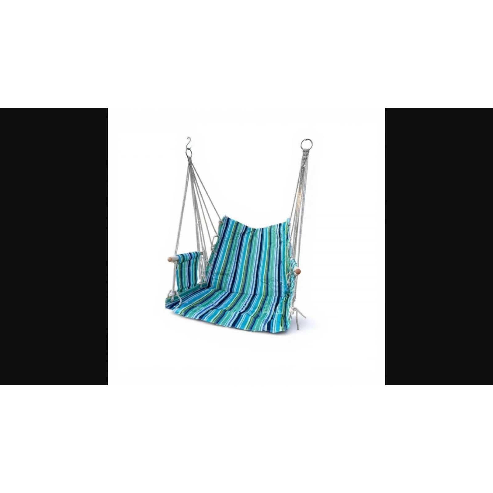 Hanging Seat Chair sturdyDuty Canvas Hanging Chair Indoor Outdoor Dorm Balcony Blue Green Stripe-image-34