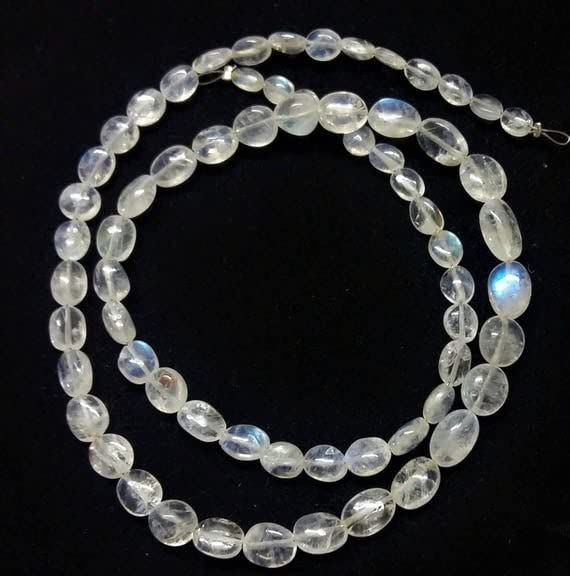 Pierre de lune arc-en-ciel naturelle ovale en fil de perles de 2x5 à 5x8 mm pour bijoux