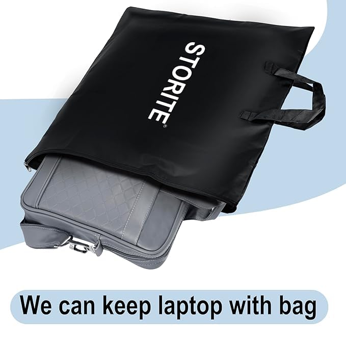 Image of Storite PU Coating Waterproof Rain Cover for Laptop Messenger Bag Upto 15 Inch, Office Bag Cover (Black)