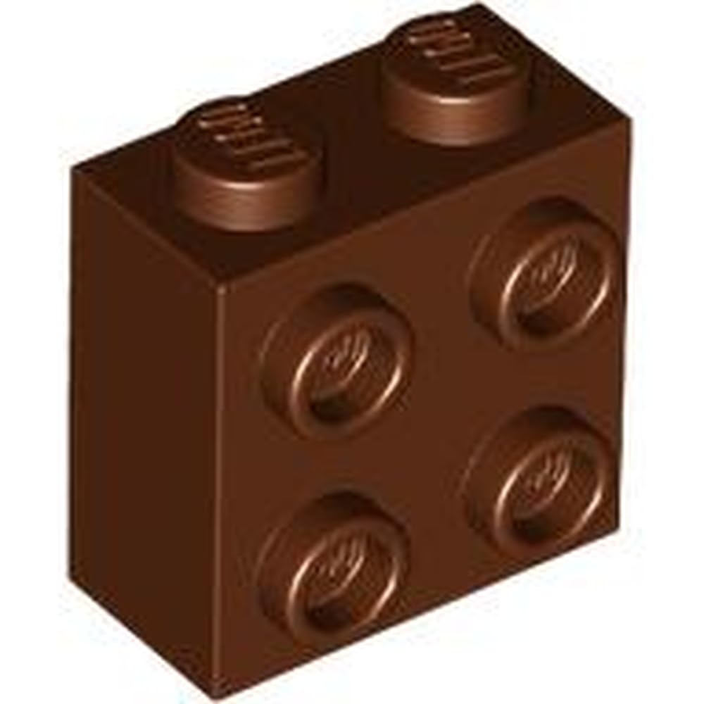 LEGO Brick, Modified 1 x 2 x 1 2/3 with Studs on Side, Part 22885, Part 22885, Choose Your Colour (Reddish Brown, 10, Bricks)
