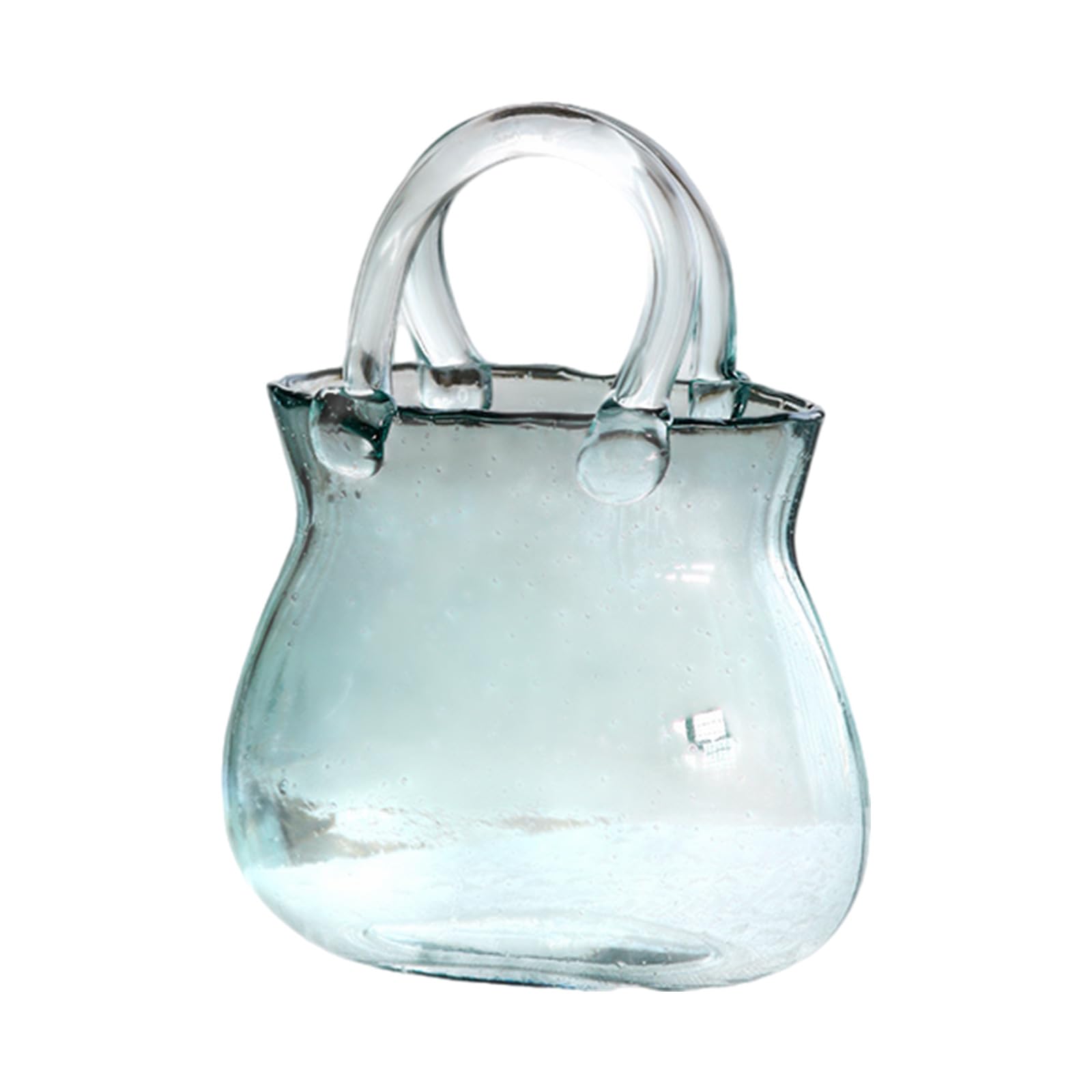 Tsophreniq Vases Centerpiece Glass Handbag Decoration for Home Decoraion Birthday Wedding Housewarming Gift Clear Flower Jar