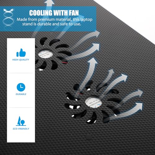 Soporte para portátil ajustable con ventilador y mouse pad miniatura 3