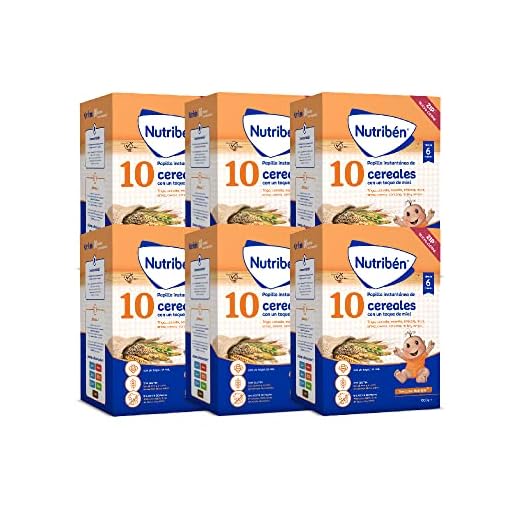 Nutribén 10 Cereales con un toque de Miel | Vitaminas y Calcio | Alimento para Bebés a partir de 6 meses | Con gluten | Sin aceite de palma | 600g