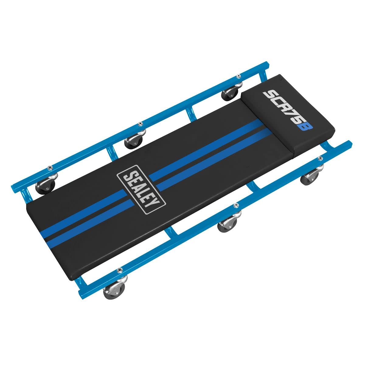 Sealey 36" Deluxe American-Style Creeper With Steel Frame & 6 Wheels - Blue