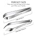 2 Pieces Fish Bone Tweezers, Stainless Steel Flat and Slant Tweezers Pliers Remover Tool (4.6