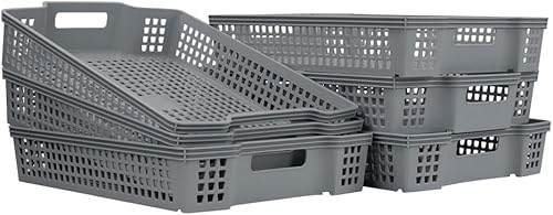 Gloreen Bandeja organizadora de papel A4 de plástico, bandeja apilable para documentos y cartas, 6 paquetes