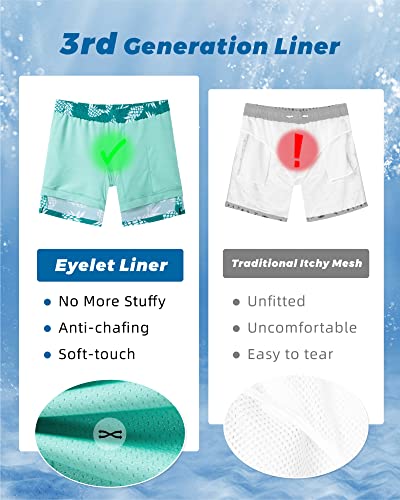 Image of SURF CUZ Mens Swim Trunks with Compression Liner Swim Shorts 7 inch Swimming Trunks Stretch 7 Inch Swim Suits Quick Dry