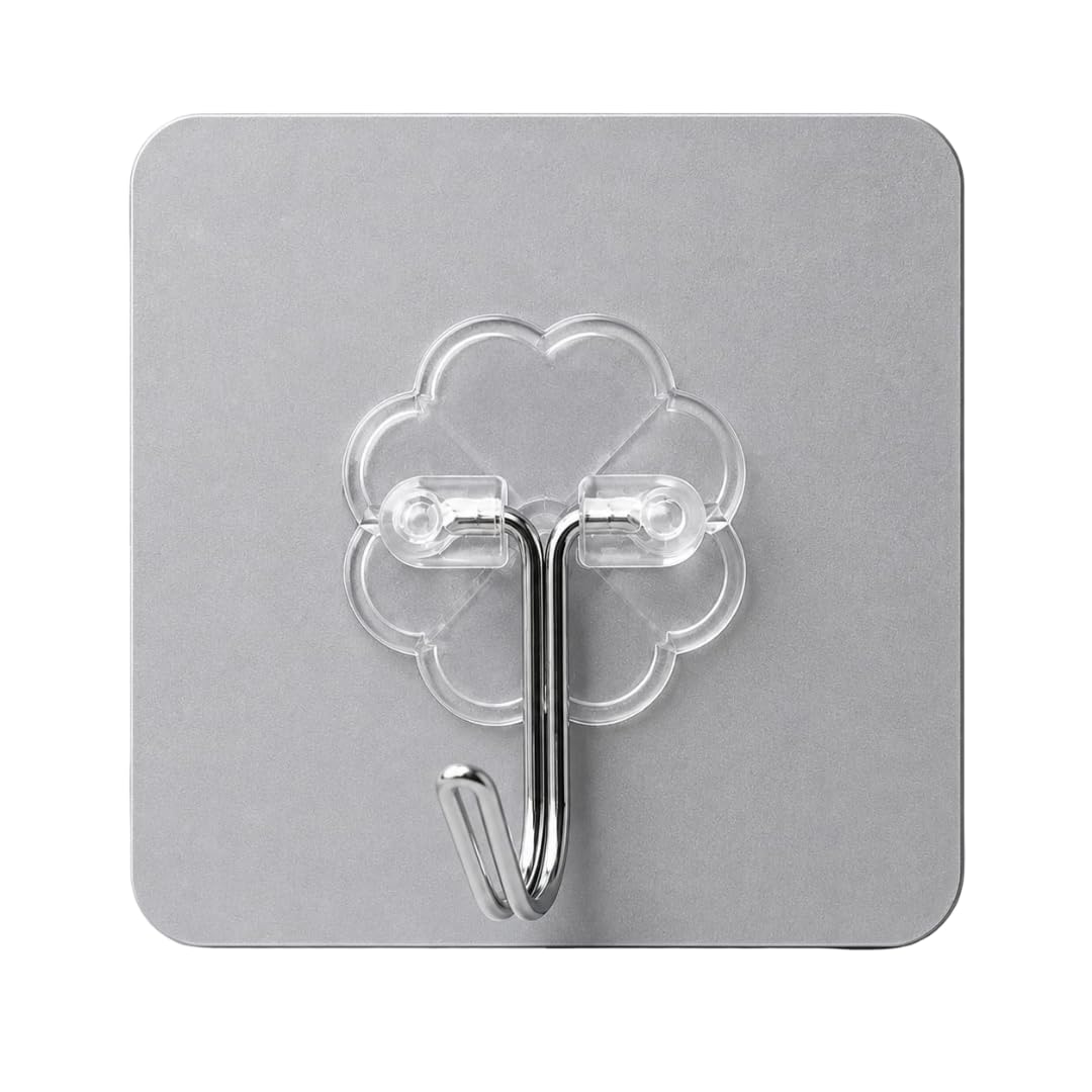 Self Adhesive Wall Hook | Heavy Duty Stainless Steel Double Hook with Strong Waterproof Adhesive | No Drill Wall Hanger for Bathroom, Kitchen, Bedroom, Towels, Keys, Coats & Home Organization (10)-image-6