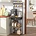 5 Tier Coffee Bar Station with Drawer, Kitchen Stand with 4 S-Shaped Hooks, Farmhouse Corner Coffee Bar Cabinet for Small Spaces, Bakers Rack for Kitchen, Living Room, 13.43