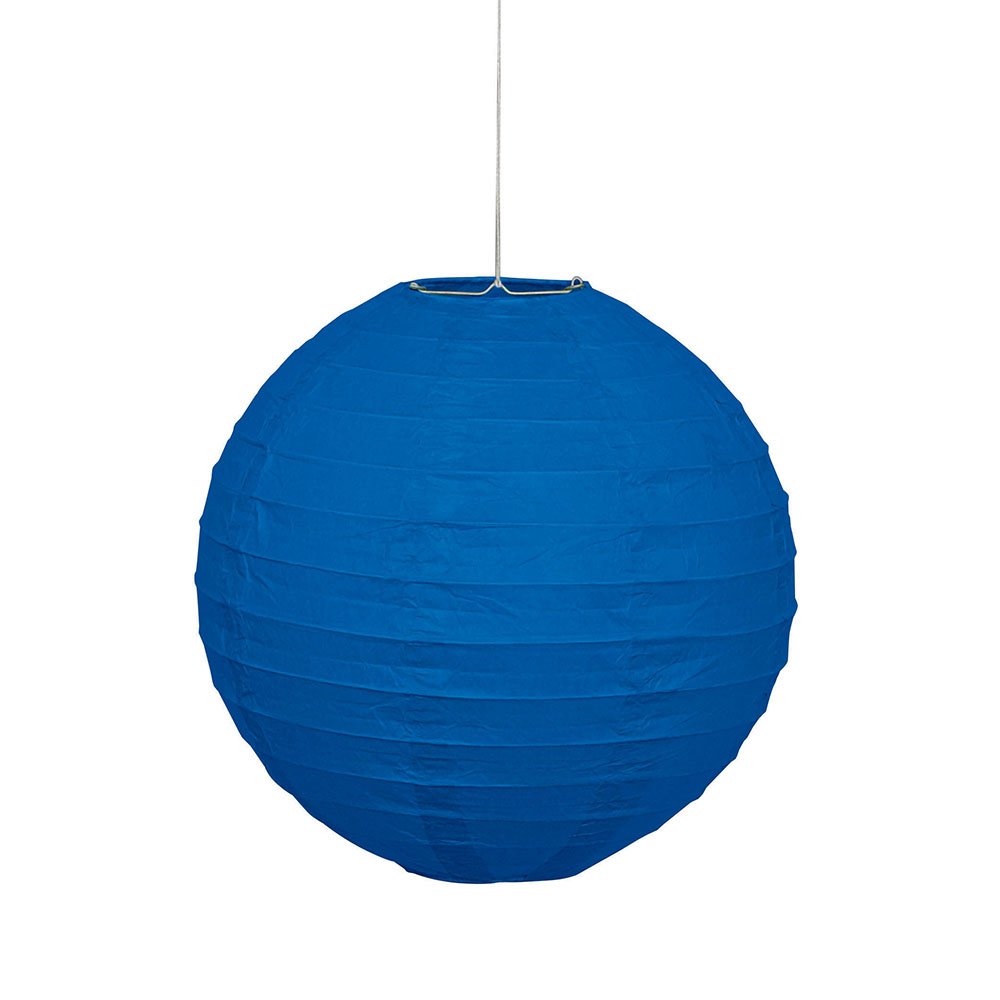 Unique Tissue Decoration Paper Lantern, Royal Blue, 10-Inch Size