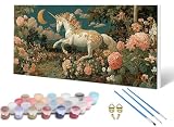 【CE QUE VOUS RECEVREZ】1 x toile pré-imprimée HD 100x200cm (sans cadre), 1 jeu de peintures acryliques, 3 x pinceaux, 1 x dessin de référence couleur, 2 x crochets métalliques et vis