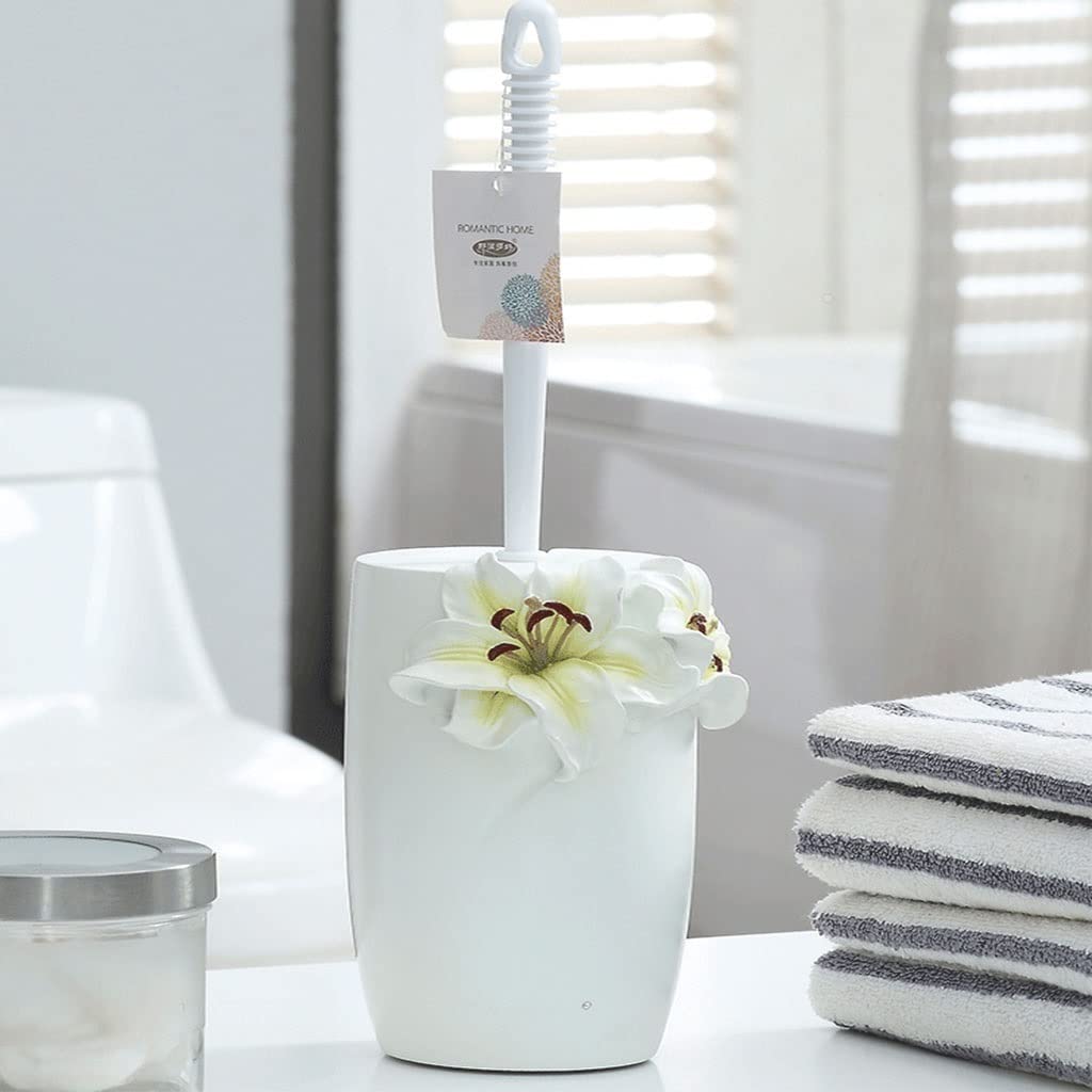 Tyuhduyur Bathroom Resin Toilet Brush Length Handle Toilet Bowl Brush Plastic Handle, Deep Cleaning, Creative Toilet Toilet Brush With Resin Base