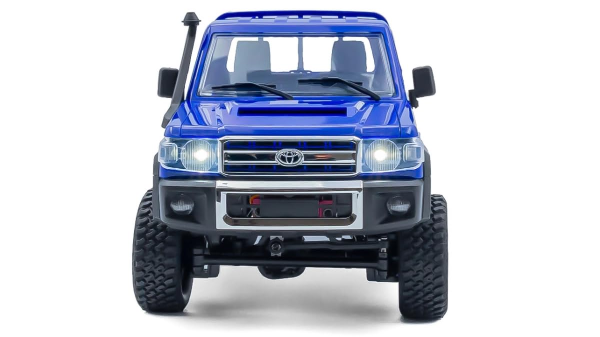 Coche teledirigido resistente 1:12 – Toyota Land Cruiser Pro RC Auto 4WD para exteriores con sistema de iluminación LED, 30 minutos de tiempo de conducción, vehículo todoterreno, coche