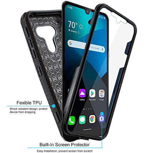 Covrware Aegis Series Case Compatible With Lg Harmony 4 /Expression Plus 3 /Premier Pro Plus Heavy Duty Full-Body Rugged Holster Armor Cover Built-In Screen Protector Belt Swivel Clip Kickstand, Black #TOP1