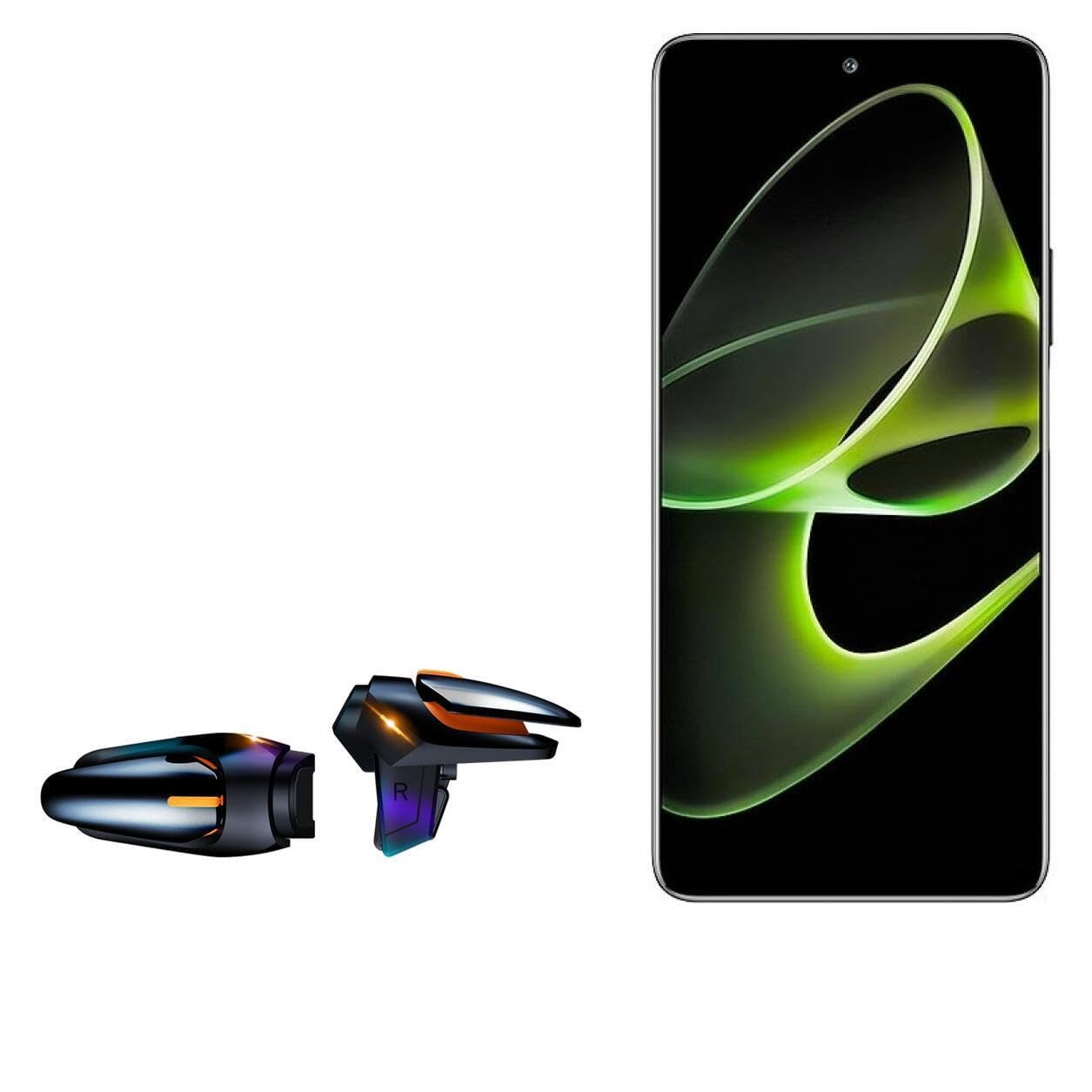 BoxWave Gaming Gear Compatible with Honor X40 GT - Touchscreen QuickTrigger Auto, Trigger Buttons Autofire Gaming Mobile FPS - Jet Black