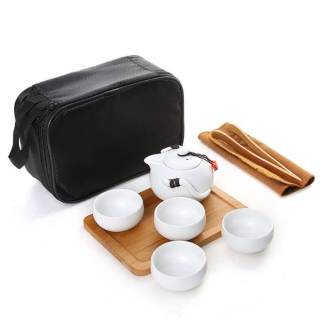 Ensemble de thé de voyage portable en céramique artisanale, cadeau idéal pour amateurs
