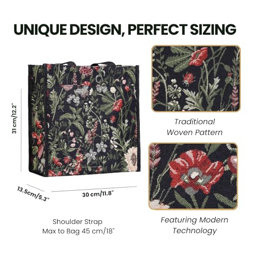 Signare Floral Shopping Tote Bag with Garden Flower Pattern4