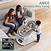 AMKE Luxury Electric Baby Swing for Infants, 45dB Quiet Dual Motor, 5 Swing Motions, Aluminum Frame, 3 Recline Positions, Touch Panel, 5 Preset Songs, Spine Comfort for Newborns Swaying