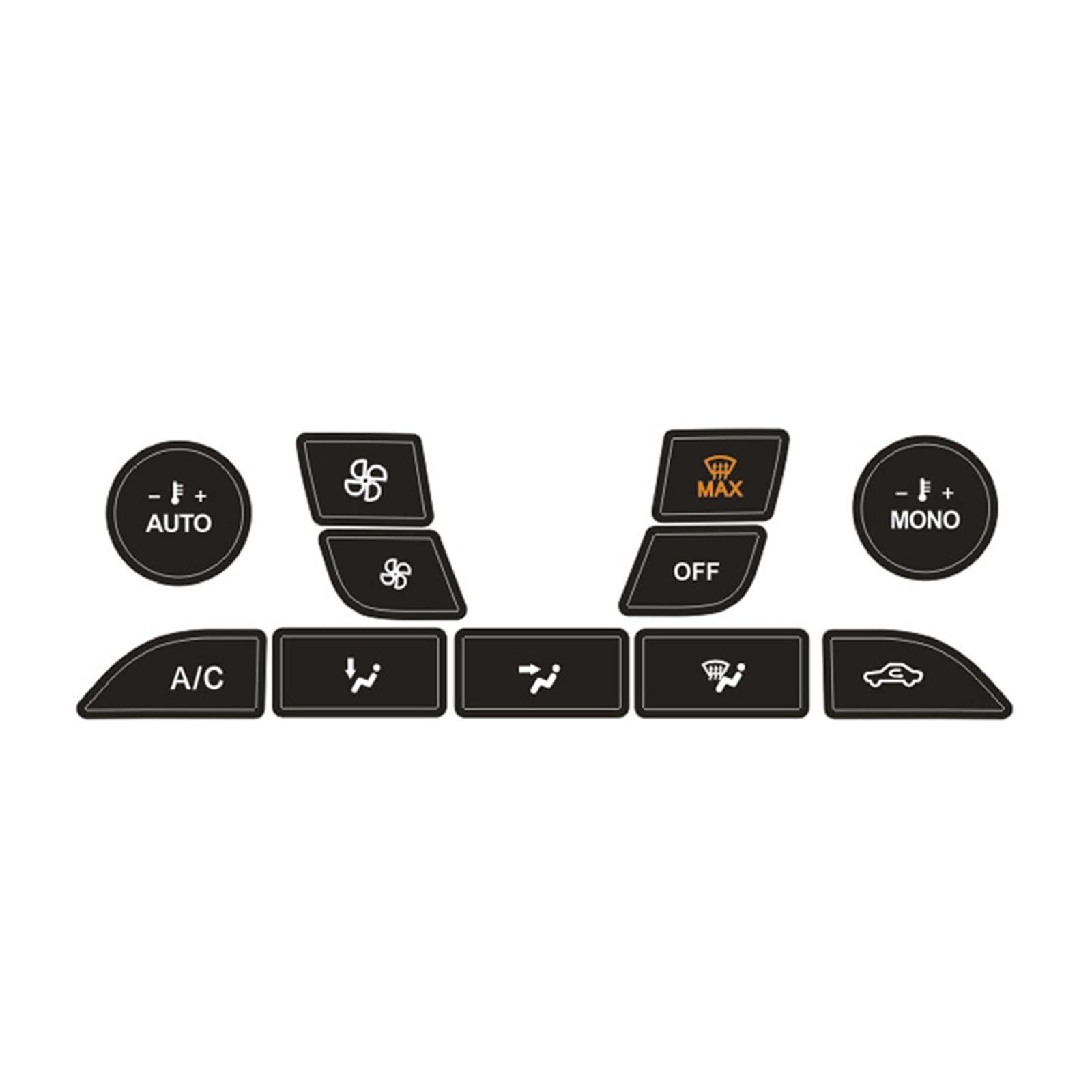 Vetjmua Black Interior Trim For Focus Mk2 Mk1 Mk For Iii Button Sticker Car Dashboard Panel Air Conditioning Knob Buttons Repair Sticker Cover Trim Sticker(Black)