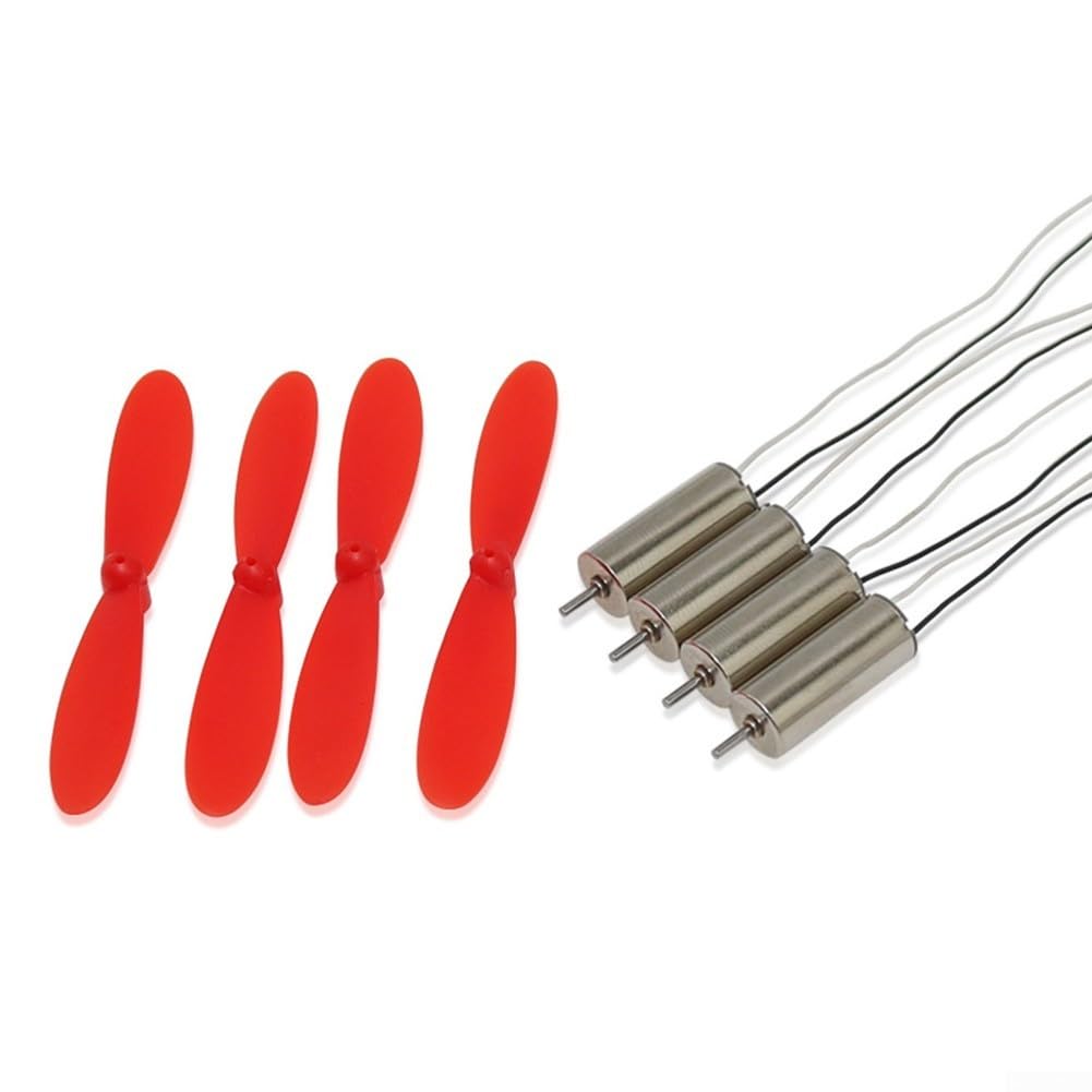 Motore CC Coreless da 7 x 16 mm, 3,7 V, 45000 giri/min, 4 pezzi con eliche da 46 mm, lame avanti e indietro, per droni fai da te, quadrirotori, UAV, aerei RC, progetti di modelli volanti