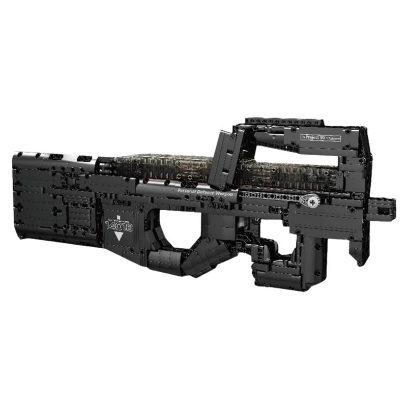 Building Block Toy Set for P90 Submachine Block Gun Model, DIY Assembly Weapon Model, Educational Construction Blocks-image-10