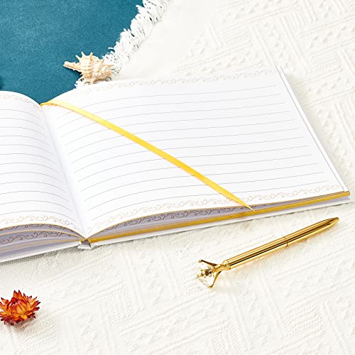 Truliva Wedding Guest Book, Sign In Guest Book For Wedding Reception, 9"X7", Hardcover, Gold Foil Guestbook (Lined, Guestbook) #TOP2