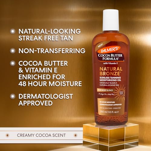 Palmer’s Cocoa Butter Formula, Natural Bronze Sunless Tanning Moisturizing Body Oil (8.5 fl oz), Face & Body Gradual Tanner, Buildable, Natural-Looking Tan in 3 Days, No Streak, 48-Hour Moisture - image 5