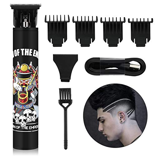 BESTBOMG Máquina Cortapelo Hombres T-Blade Recortadora Eléctrica, Recortadora Maquina Cortar Pelo Profesional con Batería Recargable de 1200 mAh, 4 Peines Guía, Carga USB Cover