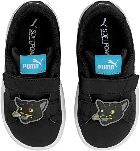 Puma Kids Smash 2 Summer Animals Hook and Loop Sneaker Black White, 5 US Unisex Toddler