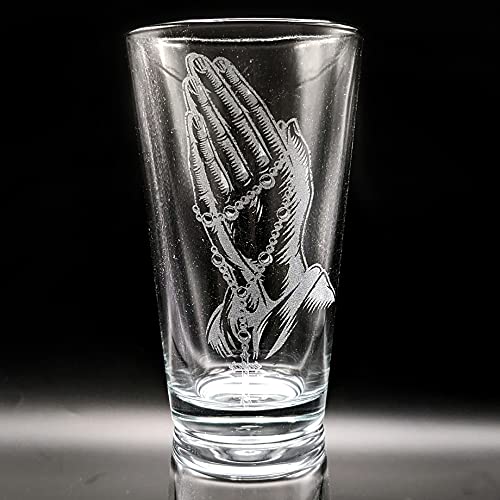 SAVED BY GRACE Engraved Pint Glass  Great Biblical Religious Christian Gift Idea!