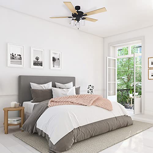 Image of Design House Aubrey Ceiling Fan, 52 inch, Satin Nickel