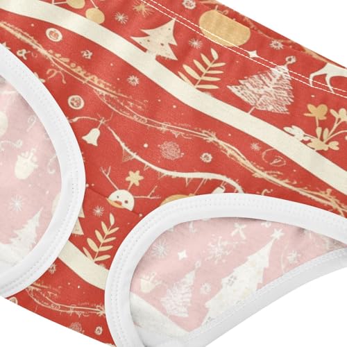 Girls' Triangle Panties Toddler Cotton Underwear for Girls Deer Pattern Winter Holiday Design4