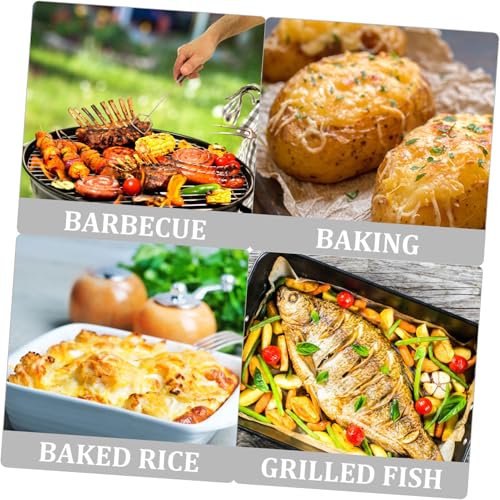 Cajas de aluminio desechables con tapa envases rectangulares de 50 piezas para horno y barbacoa 6