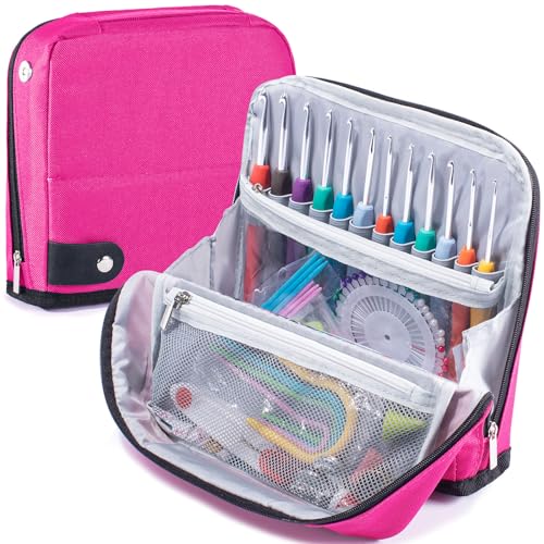 MYBAGZING Estojo Para Agulhas De Crochê Vazio - Estojo Organizador Para Agulhas De Crochê Com Design Exclusivo - Organizador De Agulhas De Crochê - Suporte Para Agulhas De Crochê Para Suprimentos De