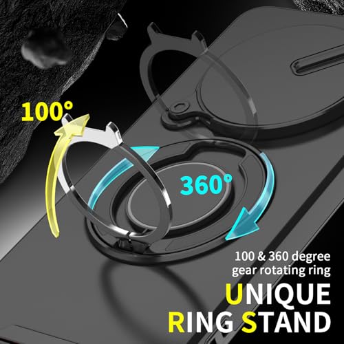 Coque Honor Magic 7 Lite avec anneau et cache caméra antichoc noir - 3